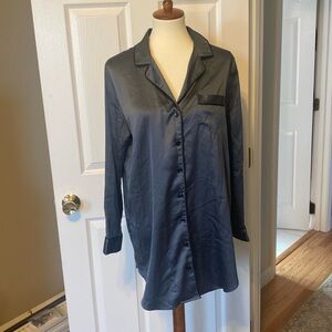 Victorias Secret silky night shirt in Charcoal Gray.